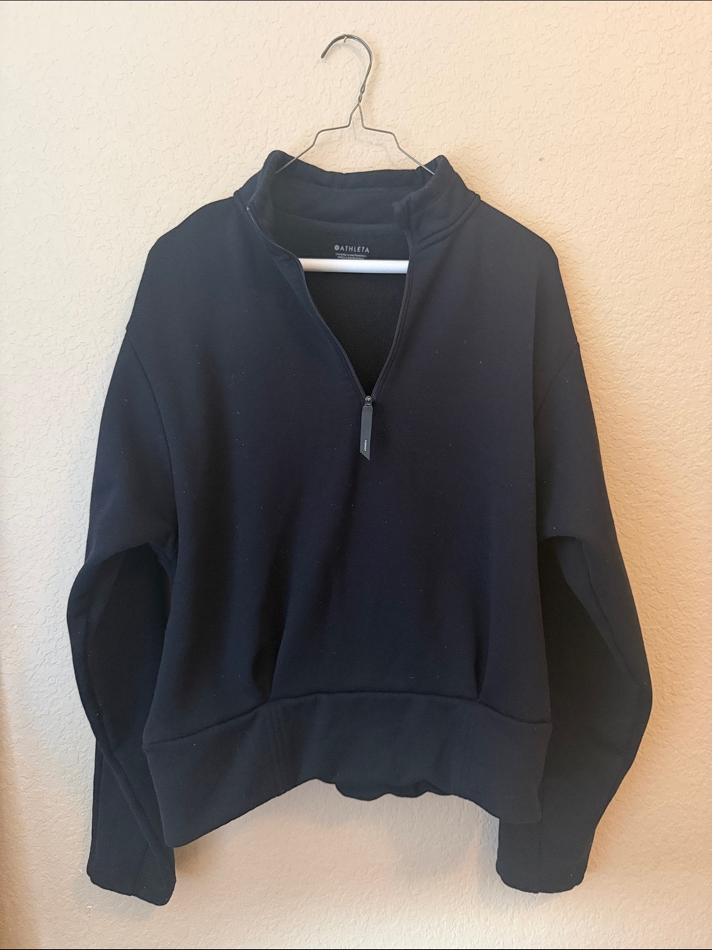Athleta Black Half-Zip Pullover Sweatshirt